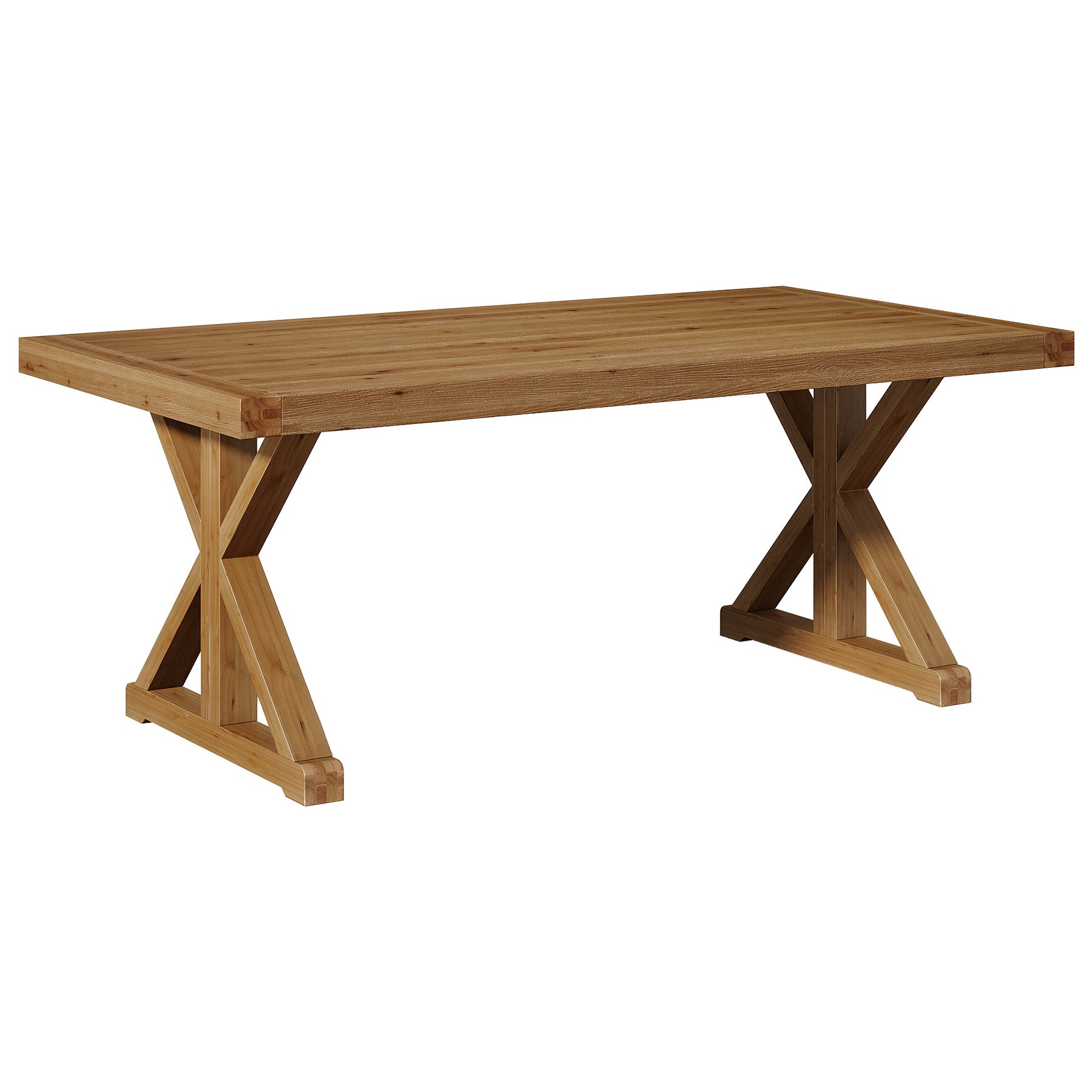63" Solid Wood Dining Table, Rectangular Kitchen Table for 4-6