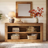 63-Inch Wooden Console Table, Narrow Entryway Table with 2-Tier Open Storage for Hallway 3