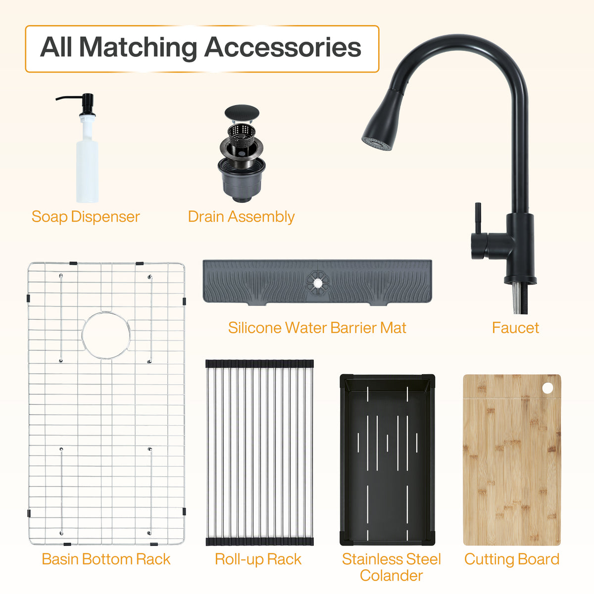 33x22 Inch Drop-In Kitchen Sink, 10" D Stainless Steel Sink w/Faucet, Nano Coating, Multiple Accessories