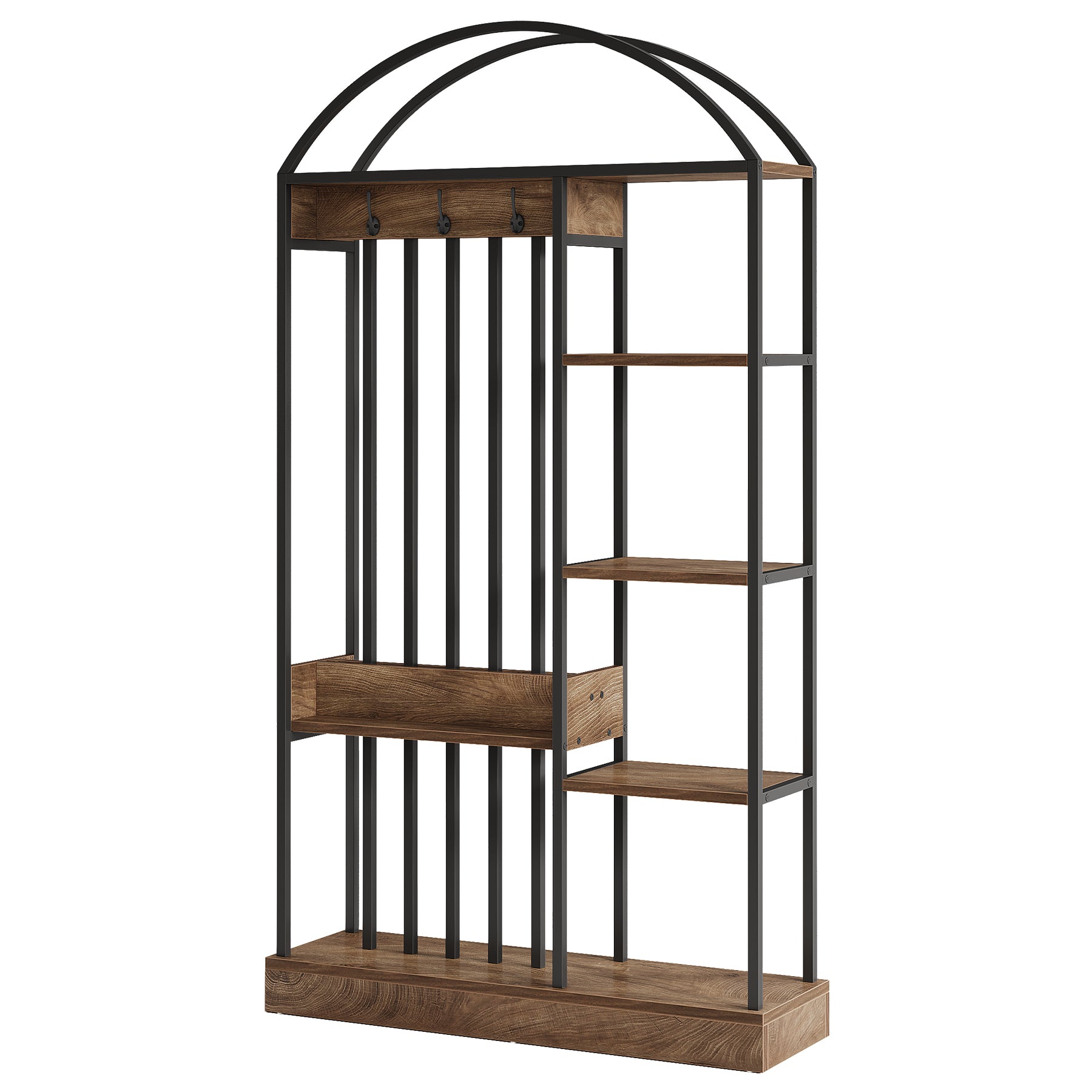 71.2" Wall Room Divider, Freestanding Wall Partition Screen with Metal Frame & MDF Shelves