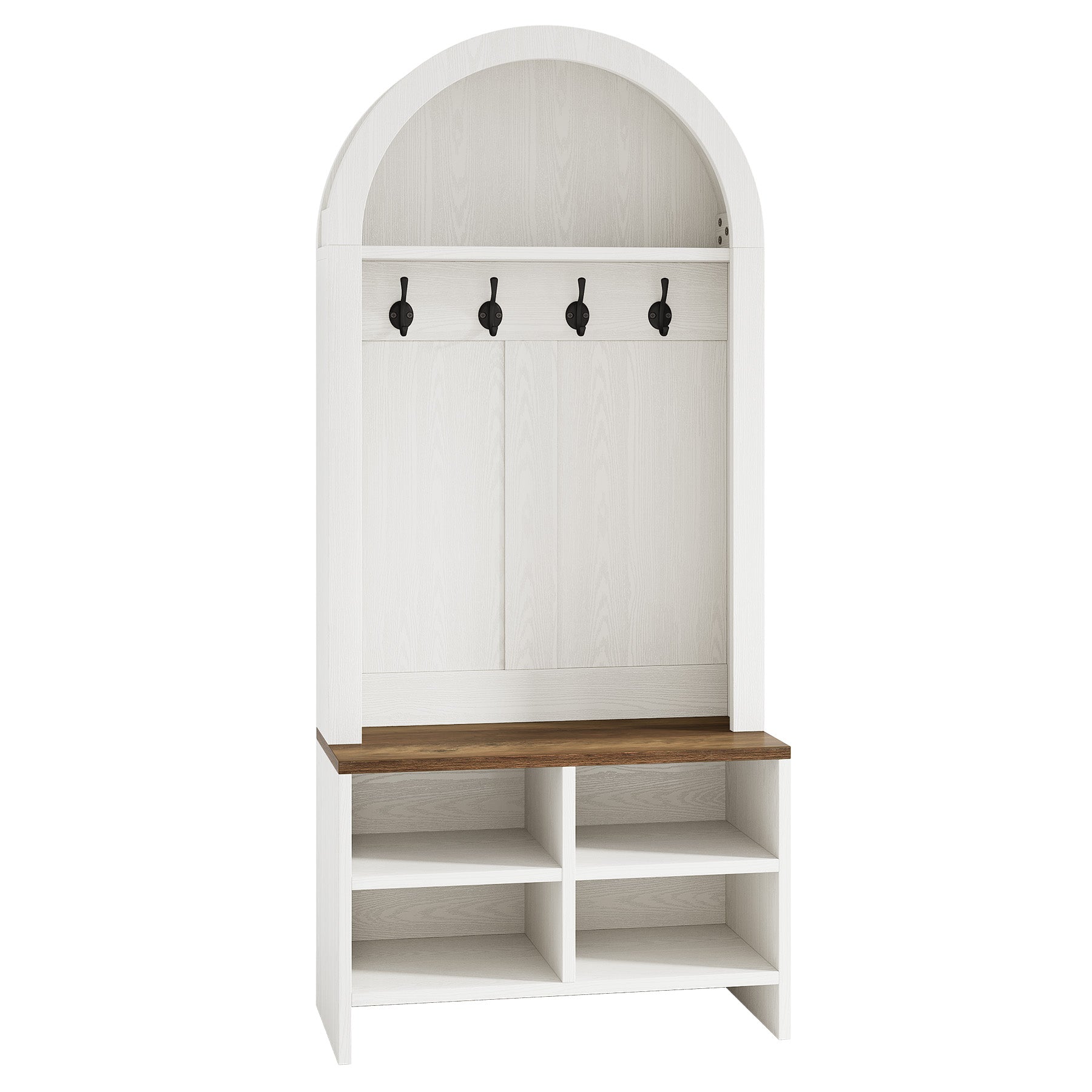70.87“ Arched Hall Tree with Bench and Shoe Storage