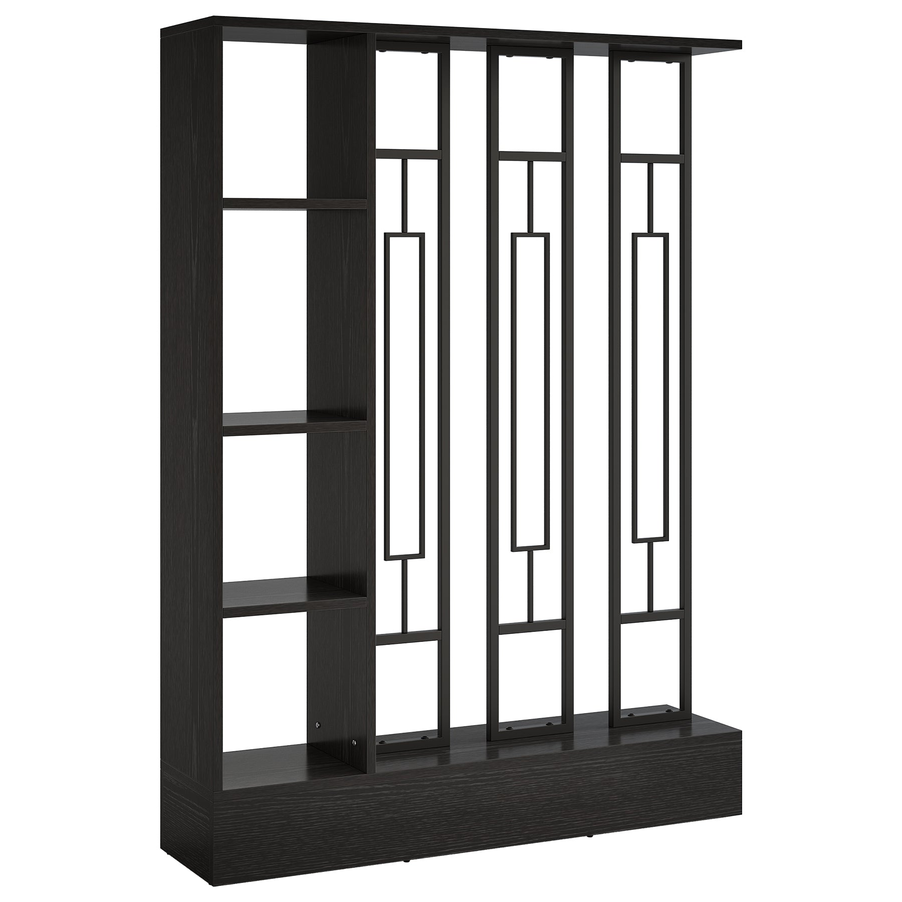 70.9" Wall Room Divider, Freestanding Wall Partition with Display Shelves