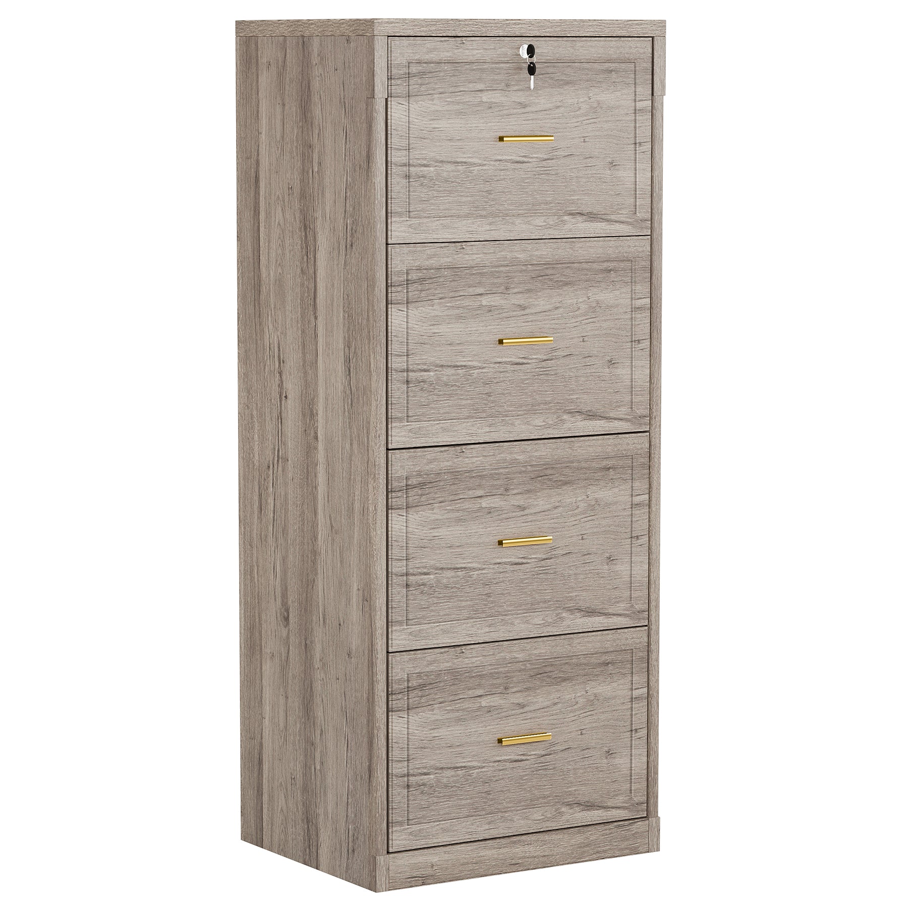 51" File Cabinet, Vertical Filing Cabinet with 4 Storage Drawers