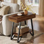 Narrow End Table,Couch Arm Side Table Nightstand with Storage Shelves