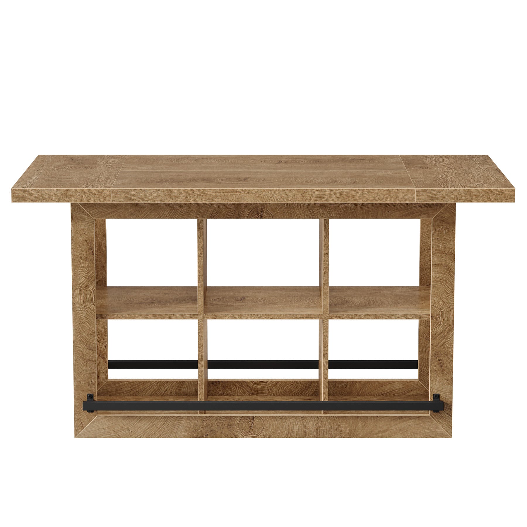 Kitchen Island, Counter Height Kitchen Coffee Bar Table with Storage