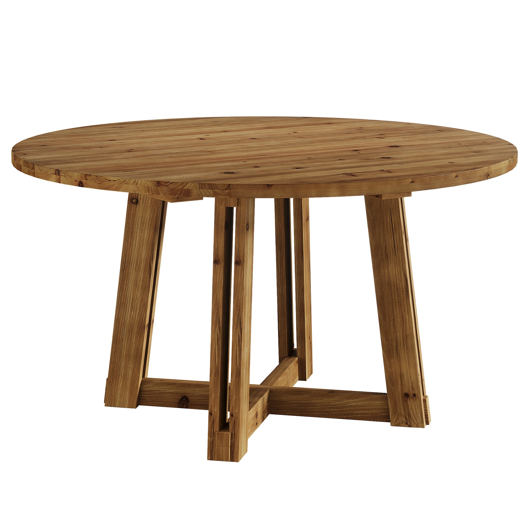 47" Wood Conference Table, Round Meeting Table with Thickened Tabletop