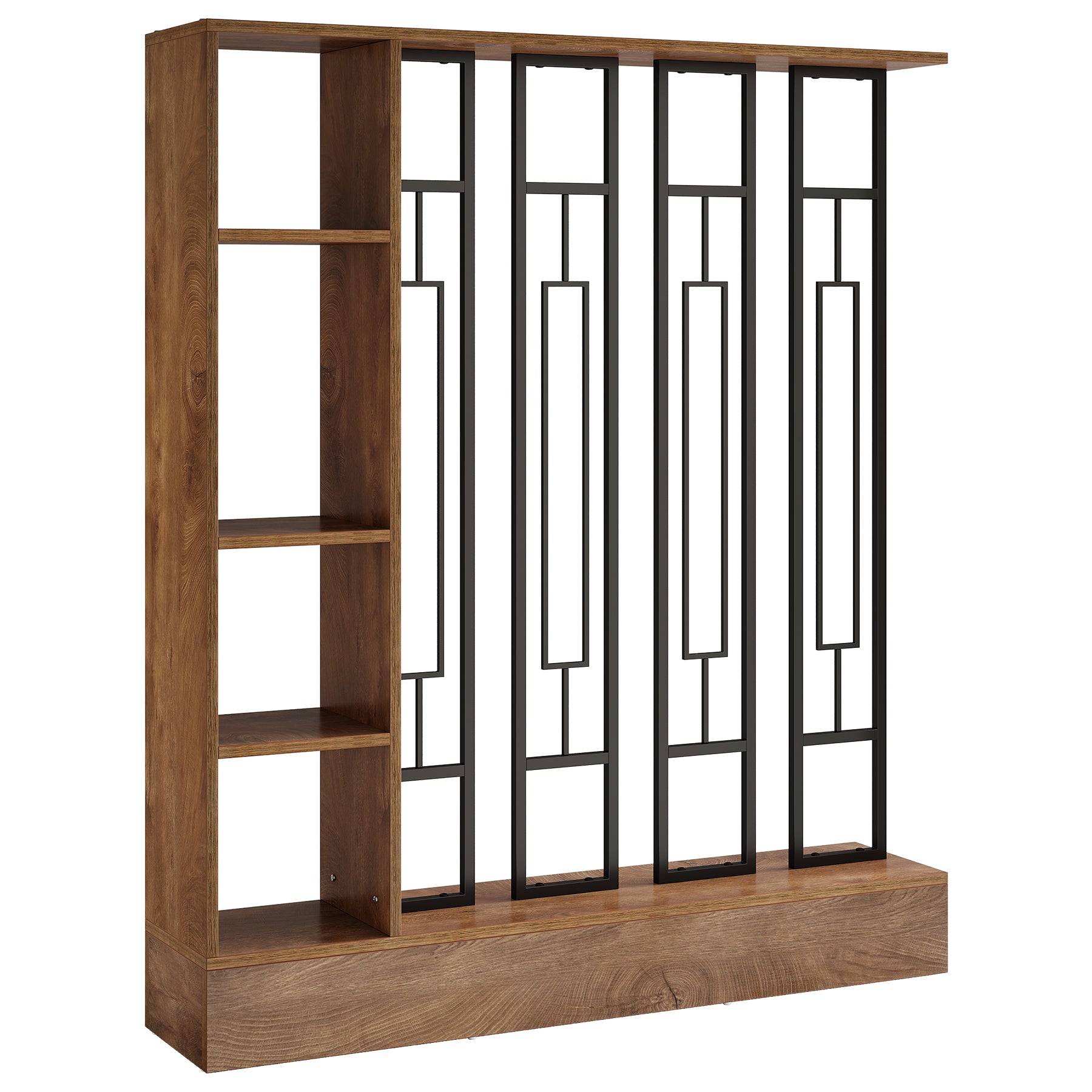 70.8" Tall Freestanding Room Divider, Storage Wall Partition with Display Shelves