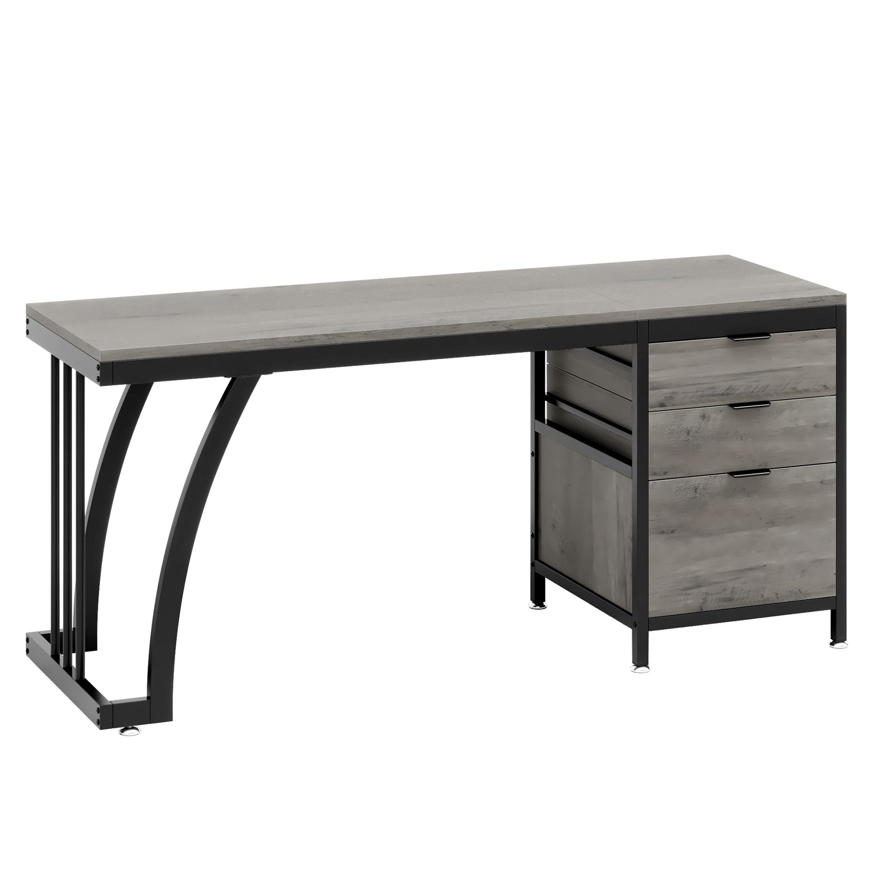 3-Drawer Makeup Vanity Desk, 59" Dressing Table with Reversible Drawers (Only Desk)