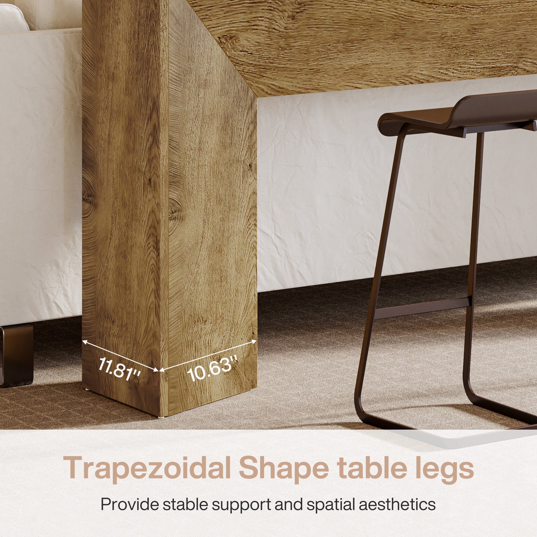 63" Extra Long Console Table for Entryway, Modern Wooden Sofa Table for Living Room