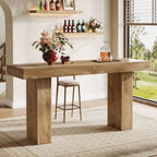 70.9" Bar Table, Counter Height Pub Table with Sturdy Pedestal Base
