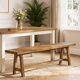 Tribesigns 63-Inch Solid Wood Dining Bench, Farmhouse Kitchen Bench 3