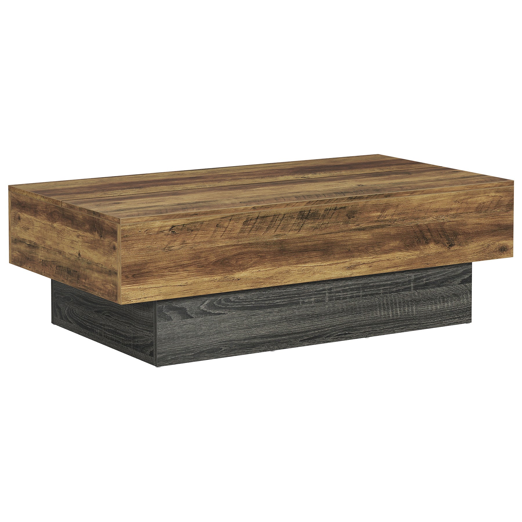 55" Coffee Table, Farmhouse Center Table Tea Table with Sturdy Pedestal