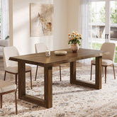 63" Solid Wood Dining Table, Farmhouse Kitchen Table for 4-6 People 3