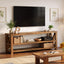 55" TV Stand for TVs up to 65", Solid Wood TV Console with 3 Storage Shelf