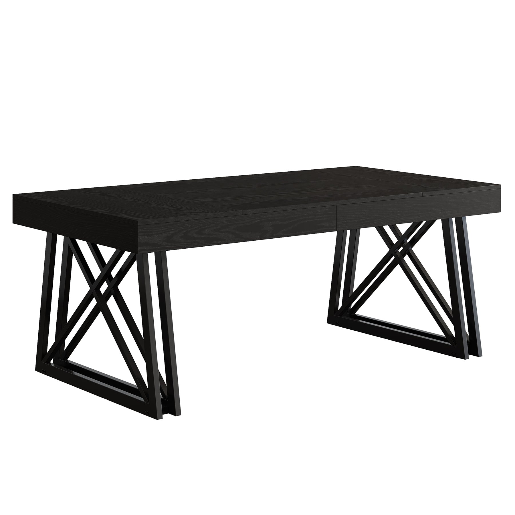 63" Executive Desk, Farmhouse Office Computer Desk with X-Shaped Legs