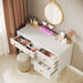 Tribesigns Modern Makeup Vanity Dressing Table with 3 Drawers(Without Mirror & Stool)