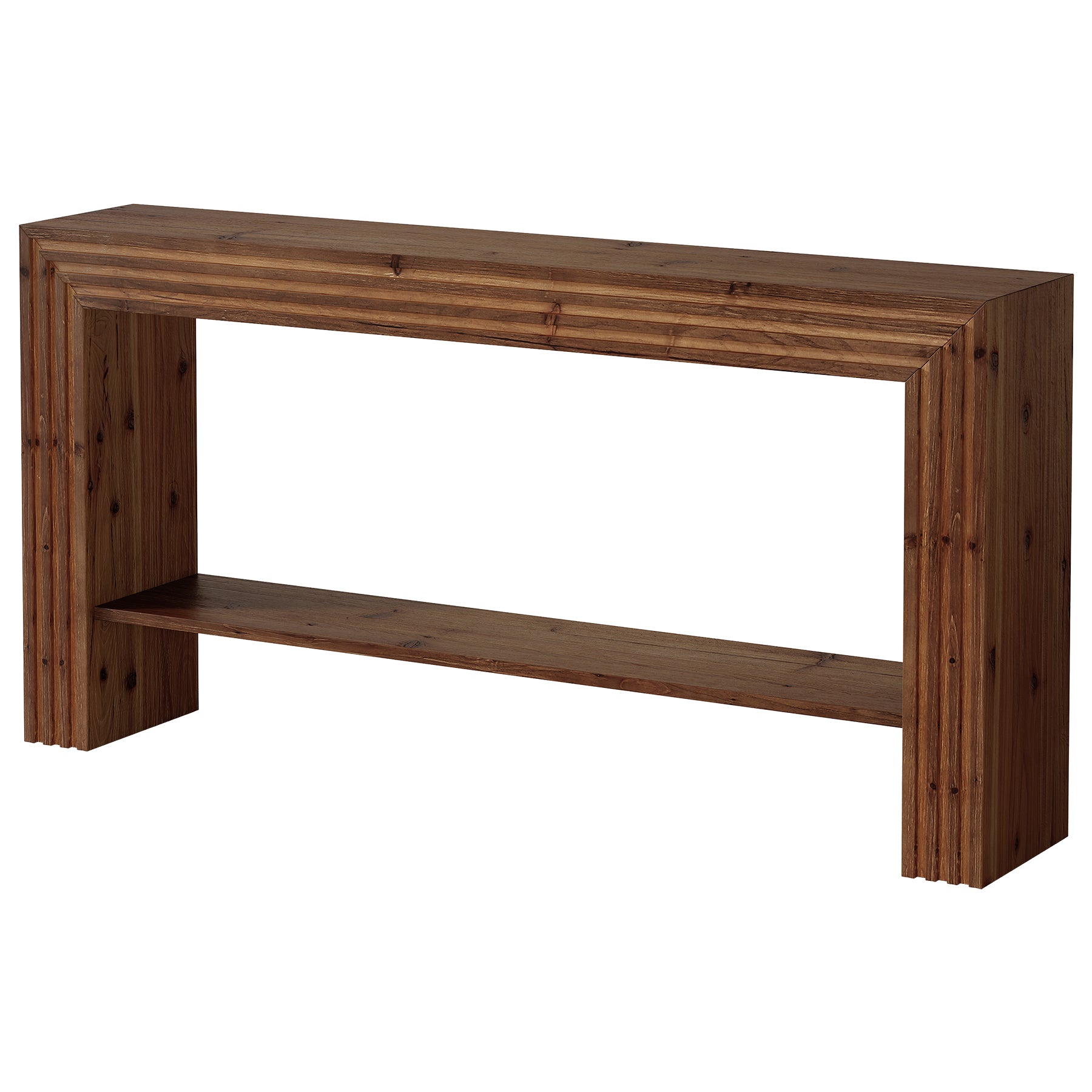 63" Solid Wood Farmhouse Console Table, Entryway & Sofa Table with Storage Shelf