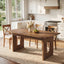 63" Solid Wood Dining Table, Rectangular Kitchen Table for 4-6 People with Thick Top