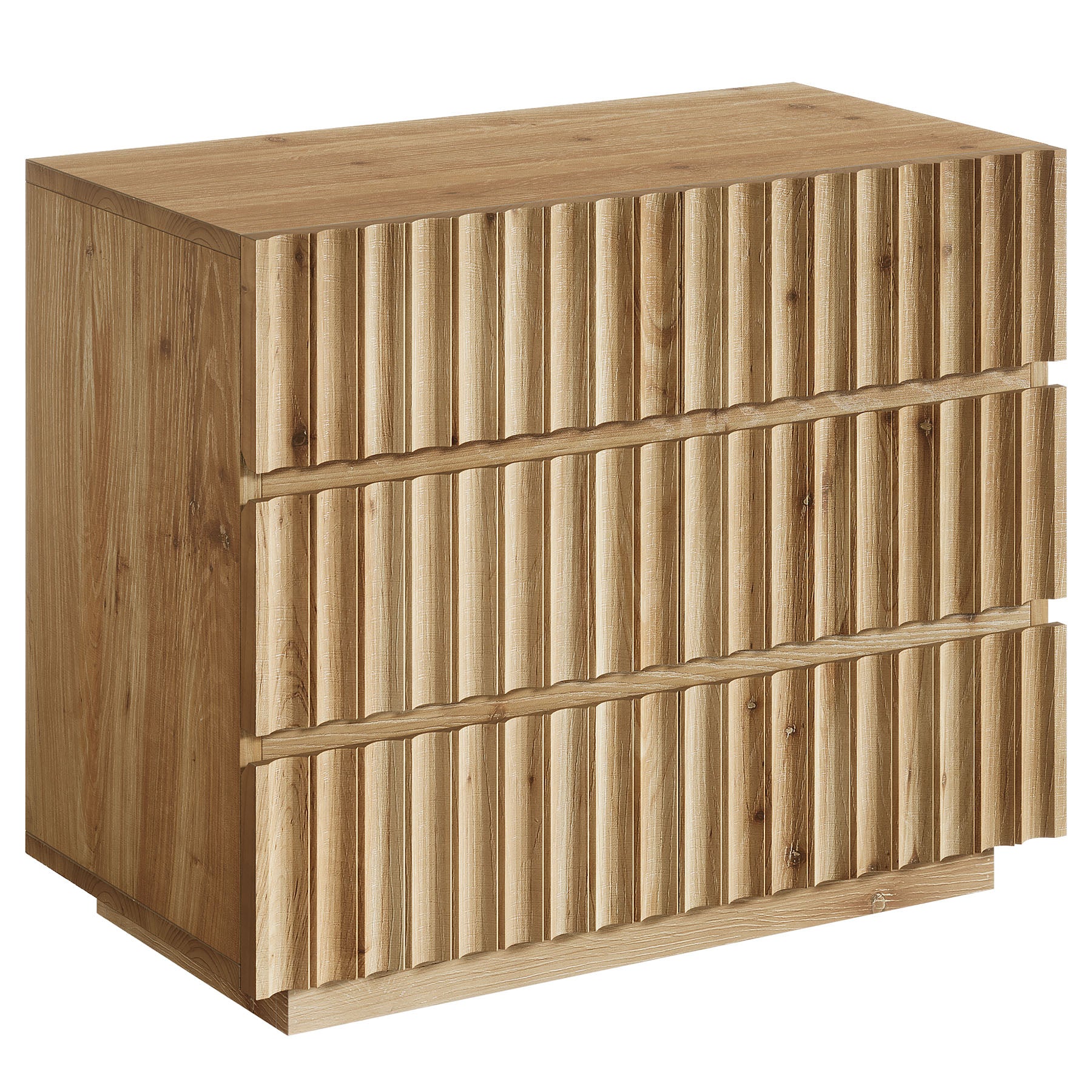 Oversized Solid Wood Nightstand, 31.5" Bedside Table with 3 Drawers