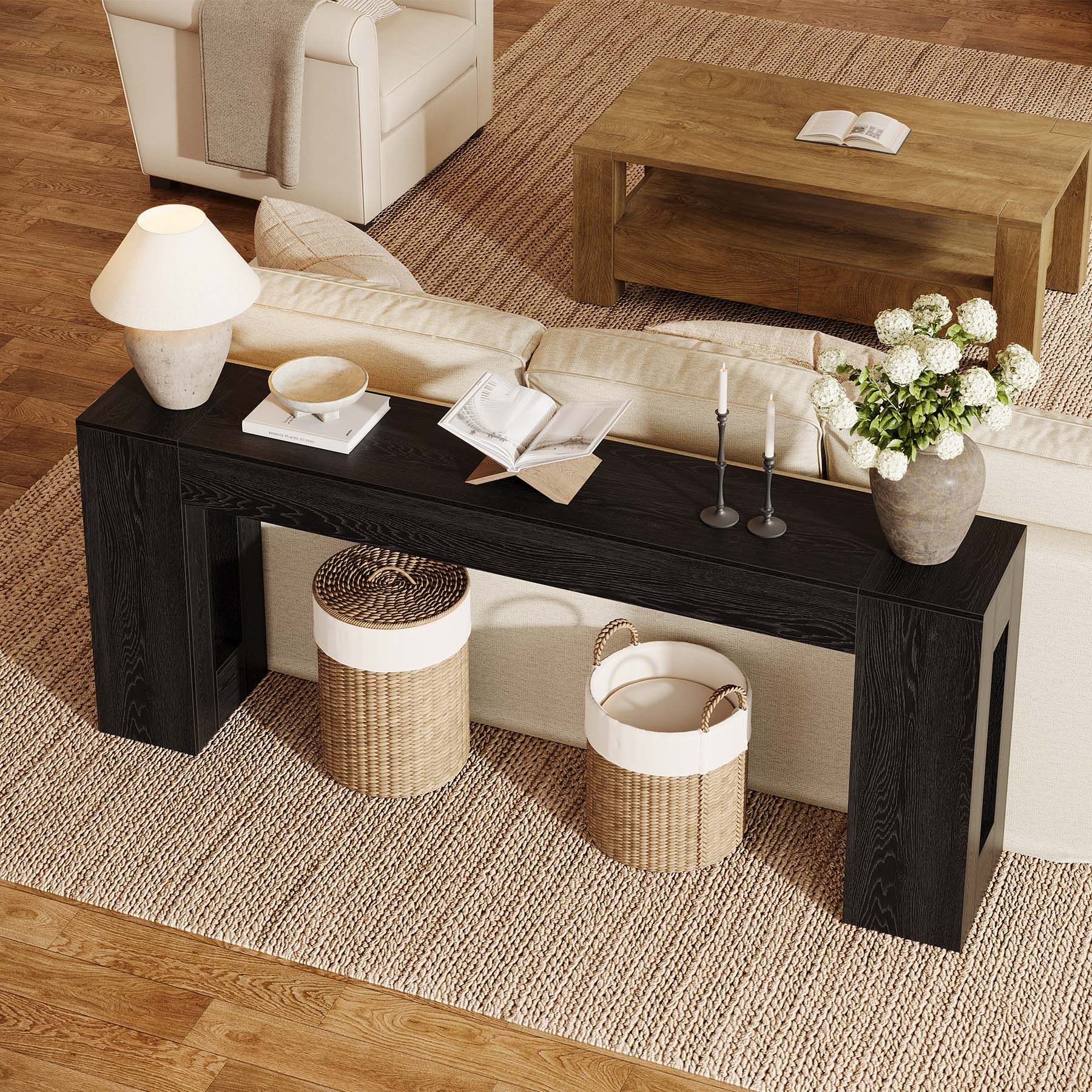 Tribesigns 78.74" Console Table, Modern Geometric Sofa Table for Entryway