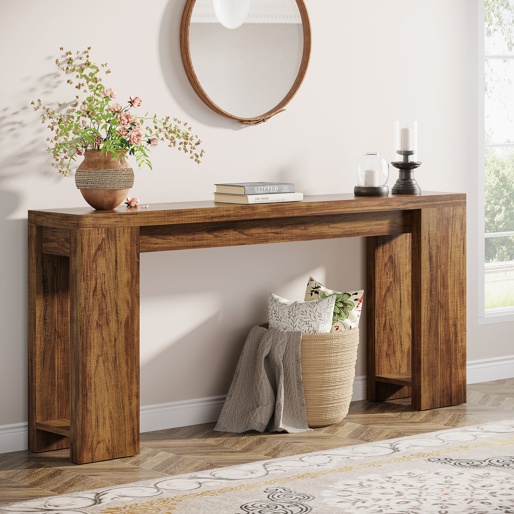 Tribesigns 70.9" Extra Long Console Table, Farmhouse Narrow Sofa Table for Entryway