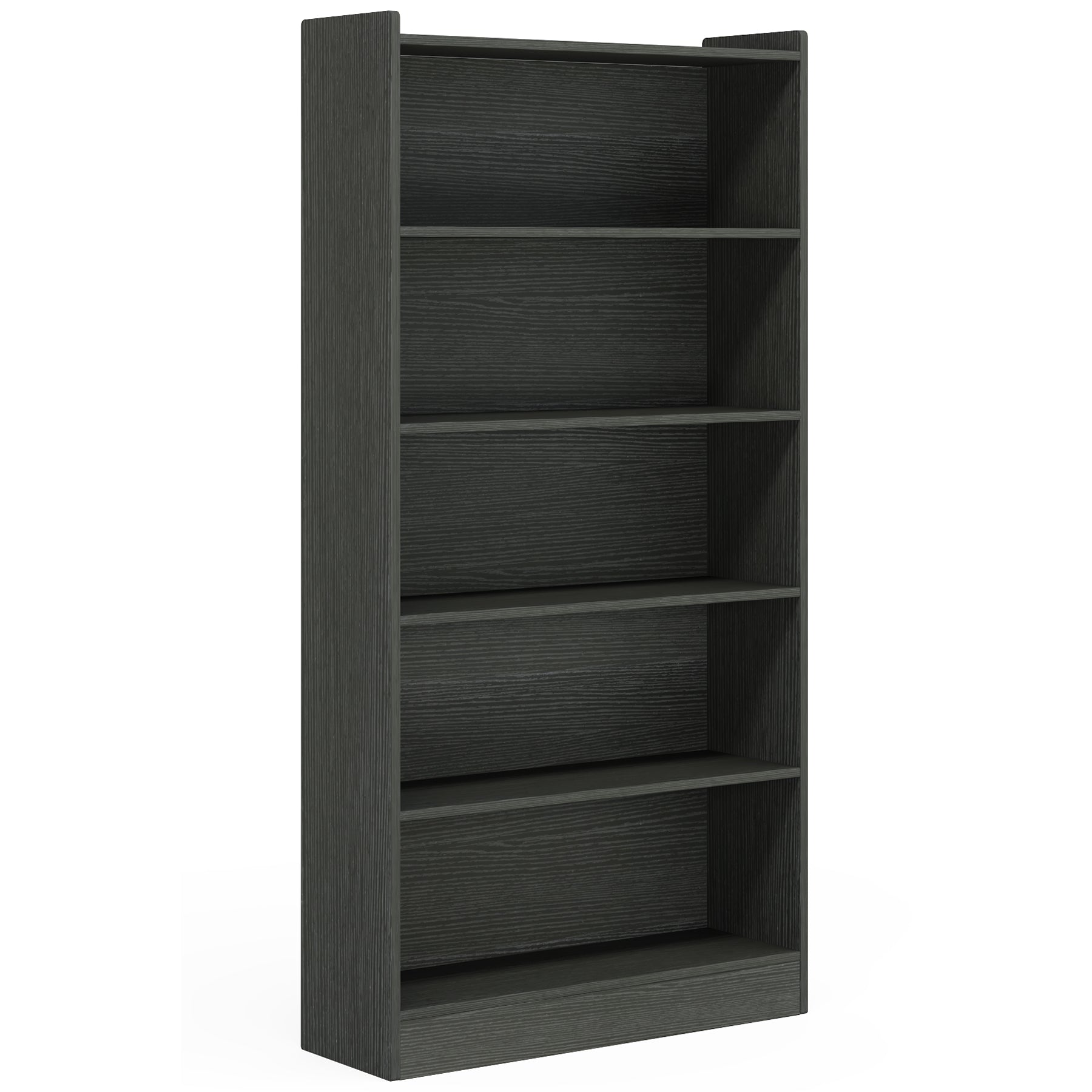 72" Tall Bookcase with 6 Open Shelves, Freestanding Wood Bookshelf