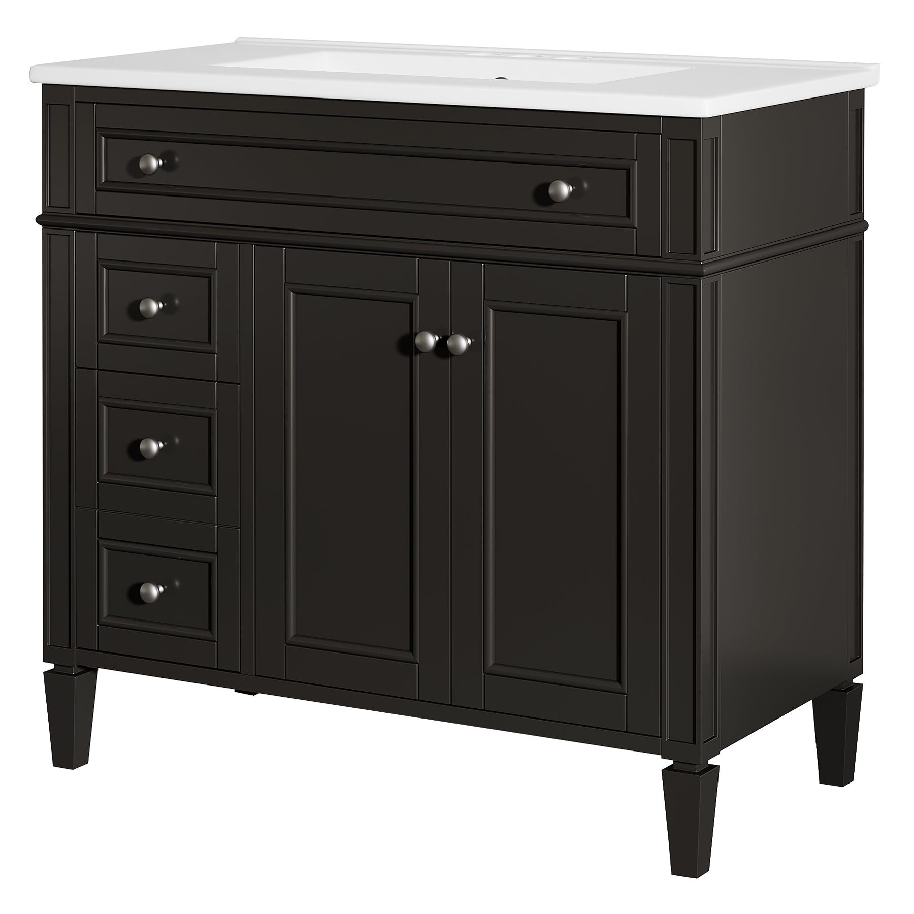 Modern Bathroom Vanity, 36" Bathroom Sink Vanity Cabinet with 3 Drawers