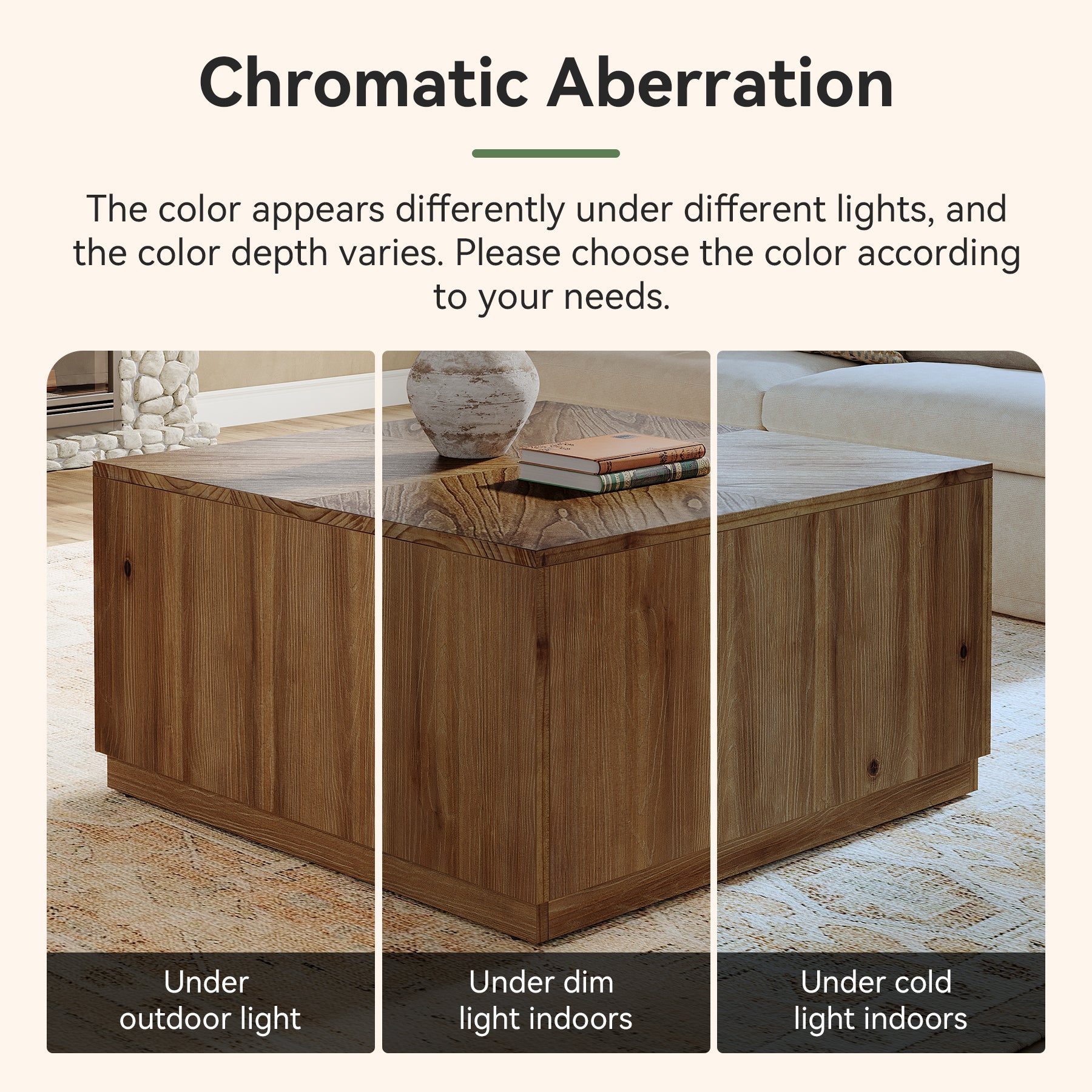 31.5" Solid Wood Coffee Table, Square Center Cocktail Table with Parquet Top