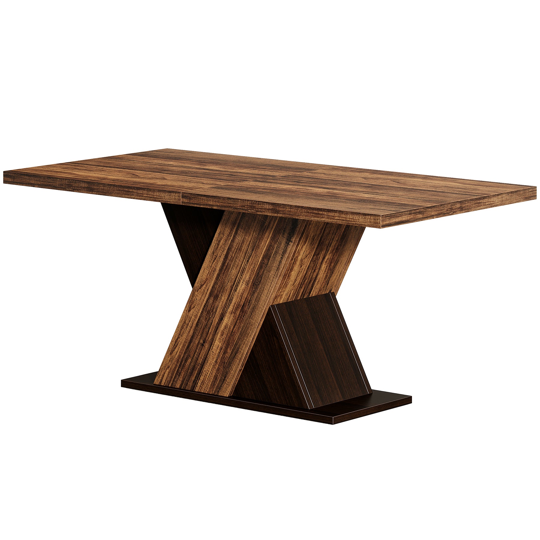 55" Dining Table, Wood Kitchen Dinner Table for 4-6