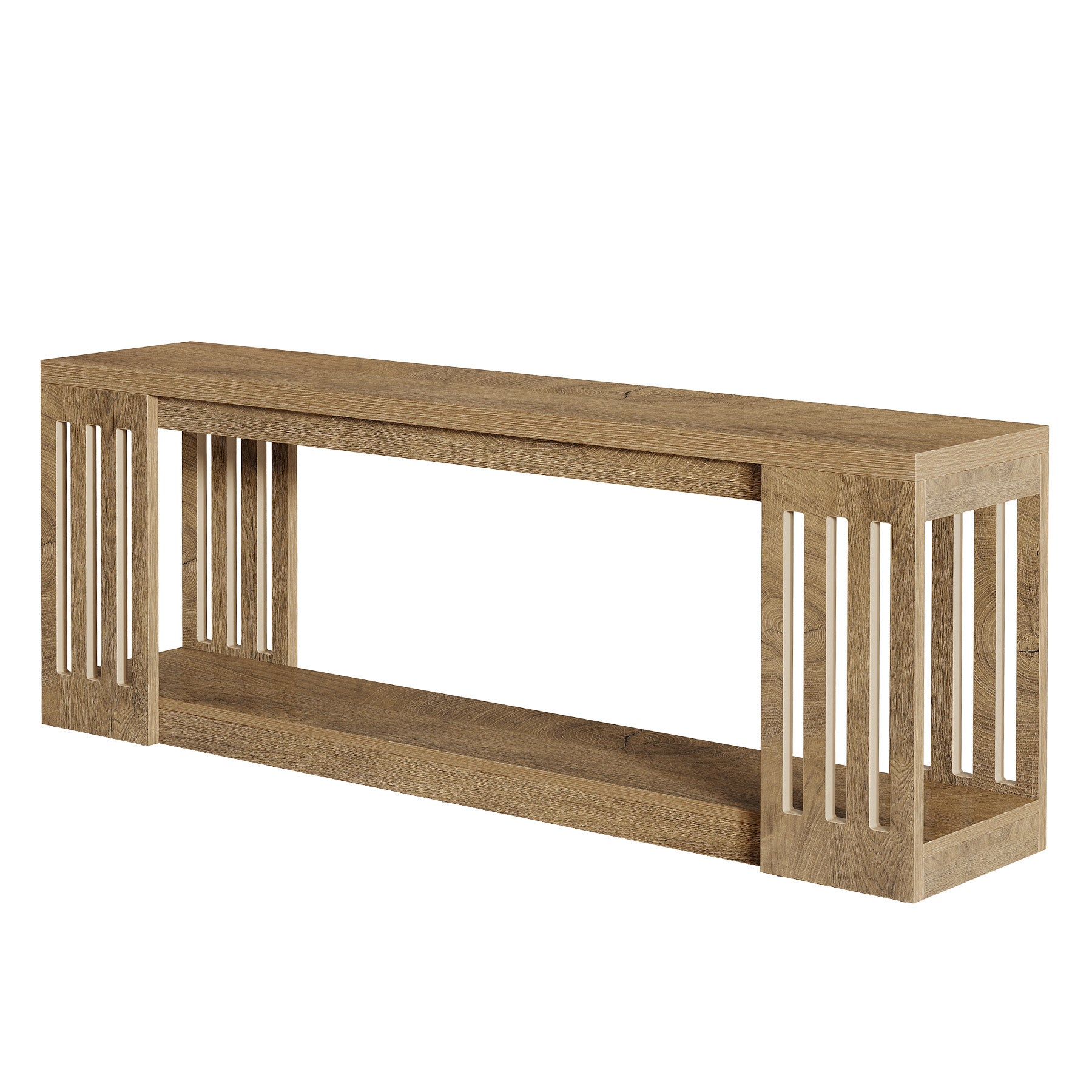 Tribesigns 63" Wooden Storage Bench, Farmhouse Entryway Bench for Hallway