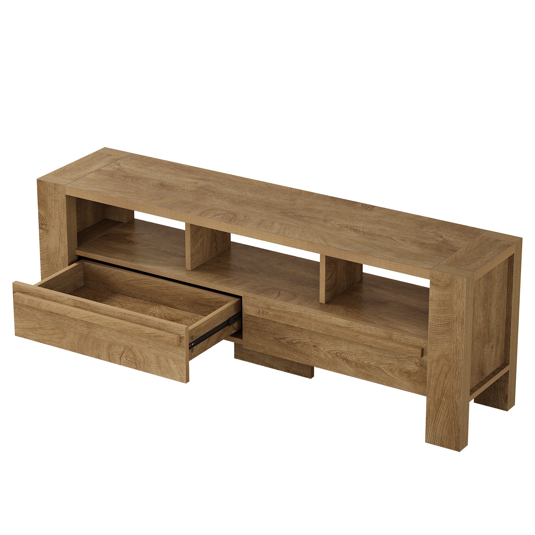 63" TV Stand for 75" TVs, Entertainment Media Console with 2 Drawers and Open Shelves for Living Room