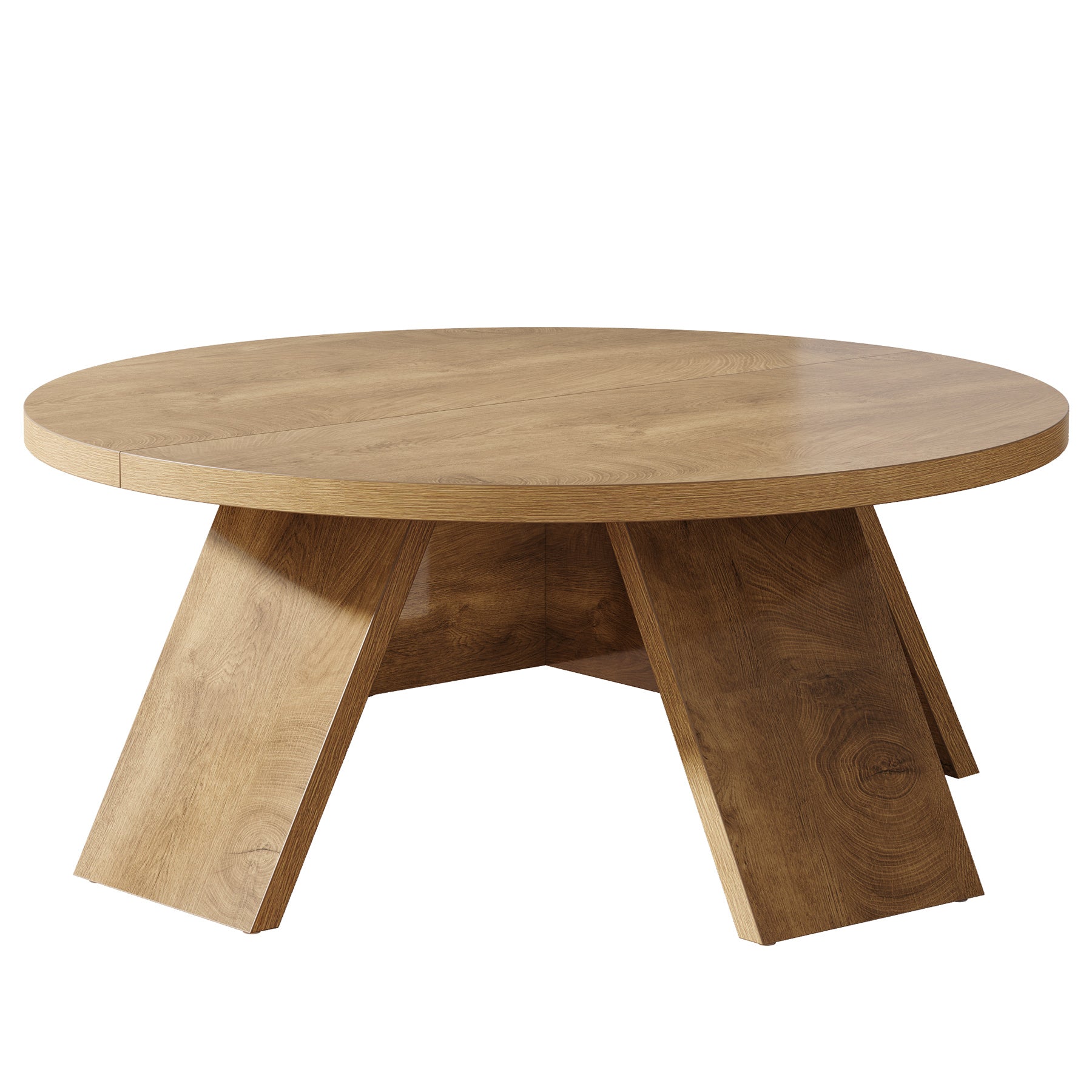 39.37" Round Coffee Table, Circle Center Table With Splayed Legs