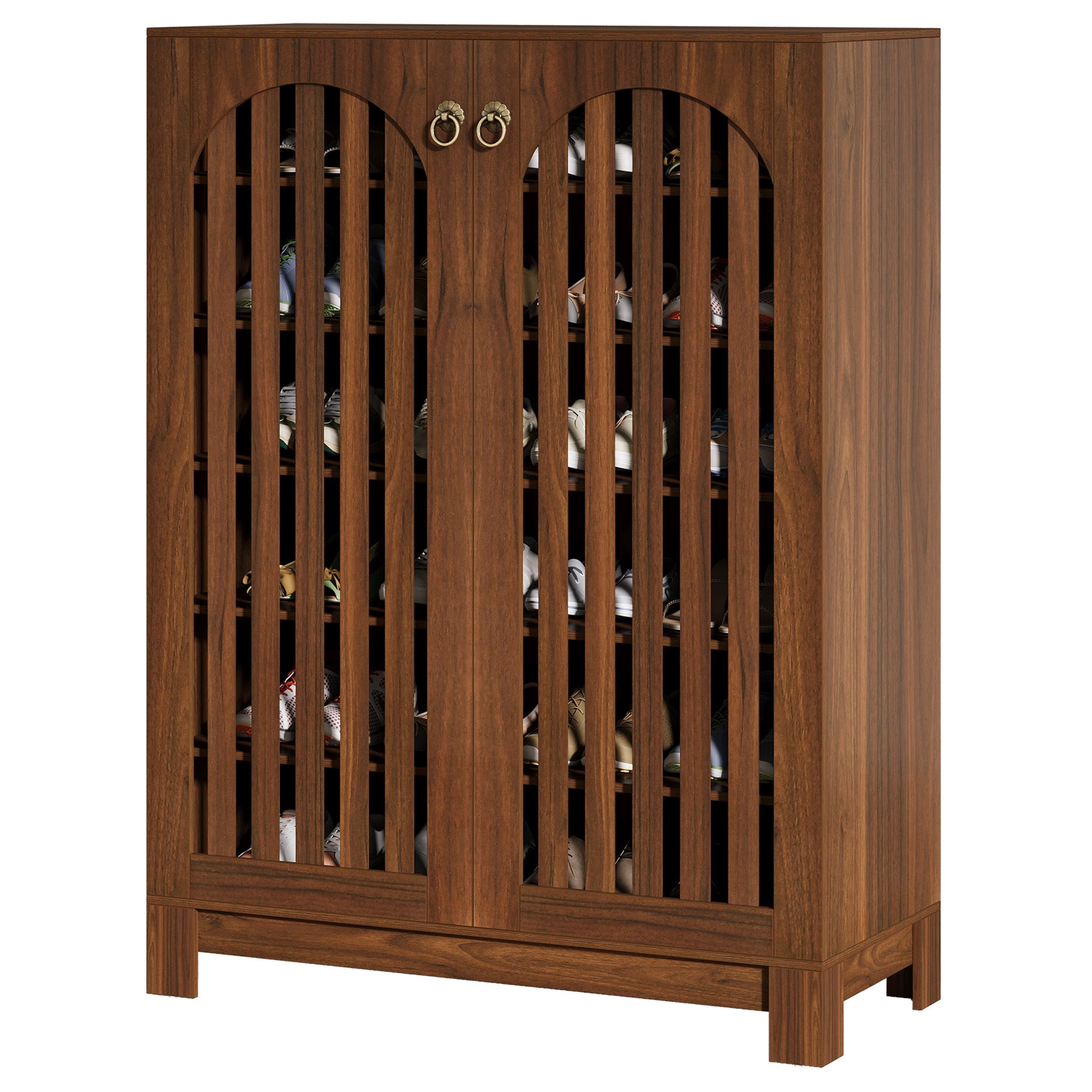 6-Tier Shoe Cabinet, Entryway Shoe Storage Rack with Airy Doors