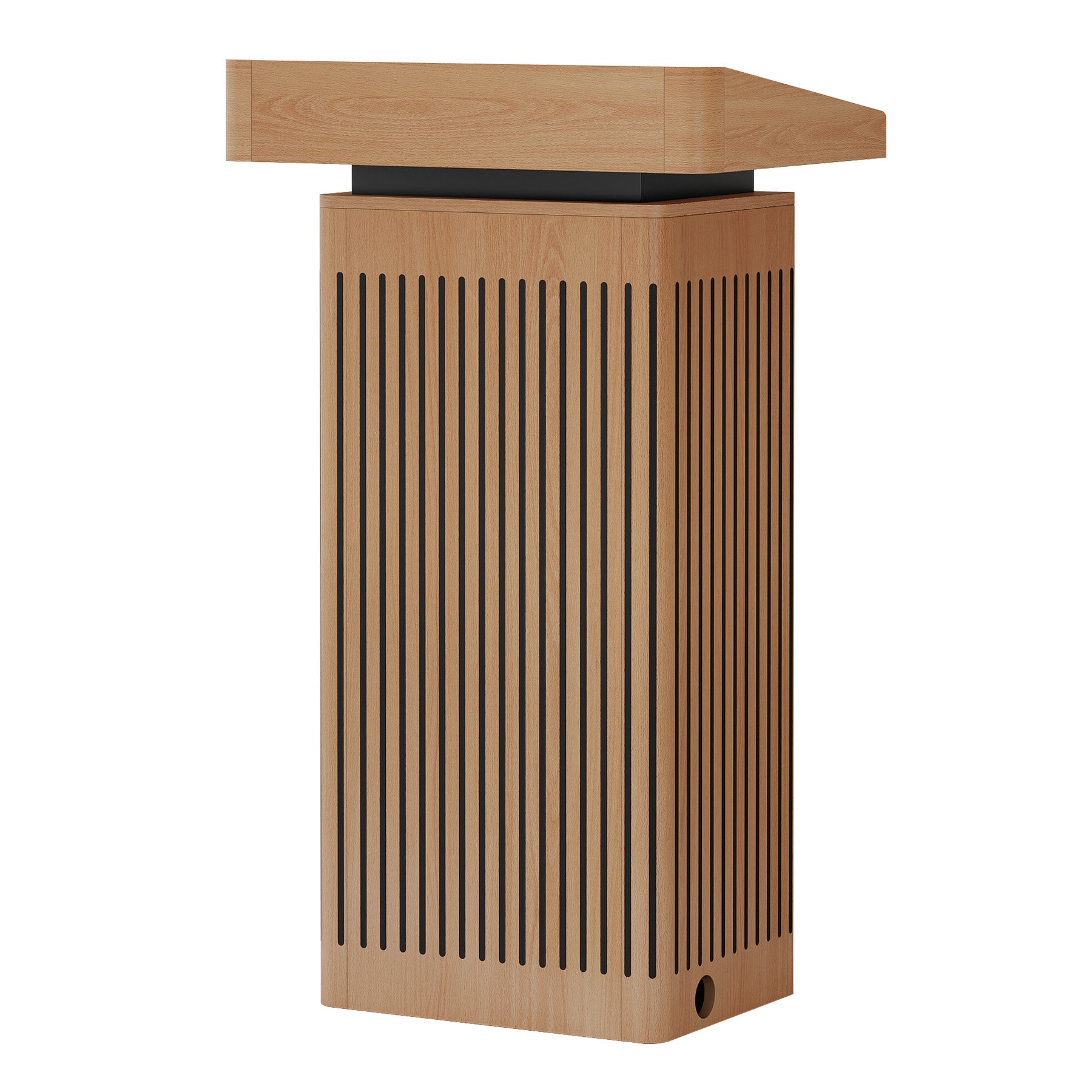 Small Reception Desk, Modern Front Counter Table with 2-Tier Shelf & Cable Hole for Office Salon