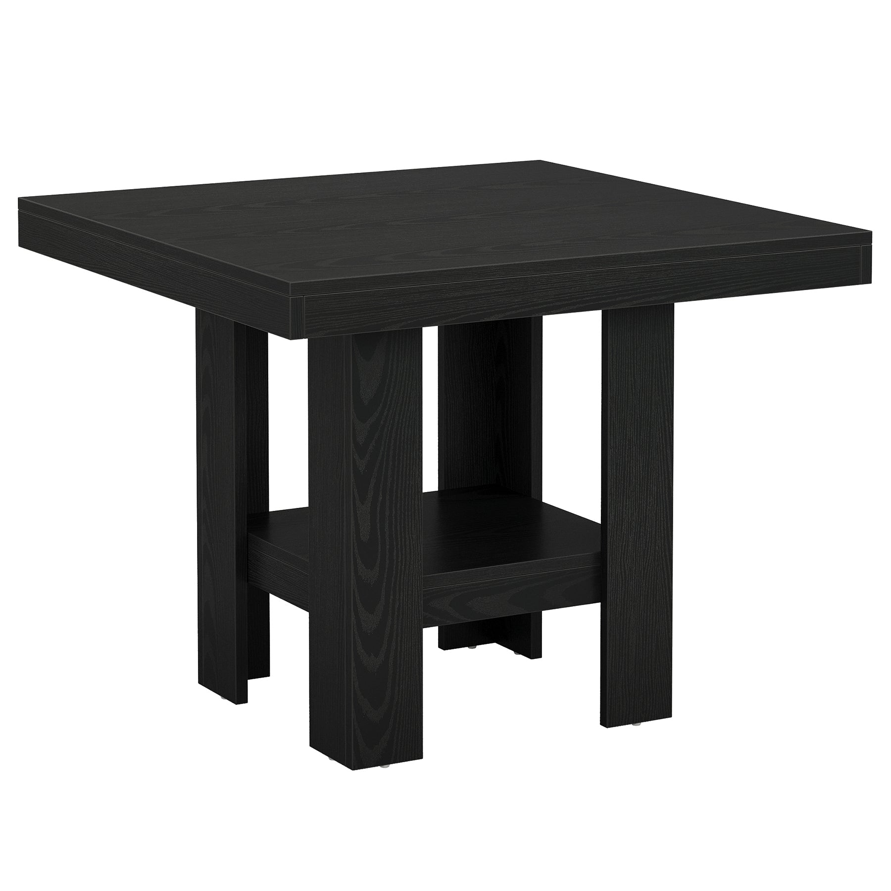 31.5" Dining Table, Square Kitchen Table with Shelf Storage for 4