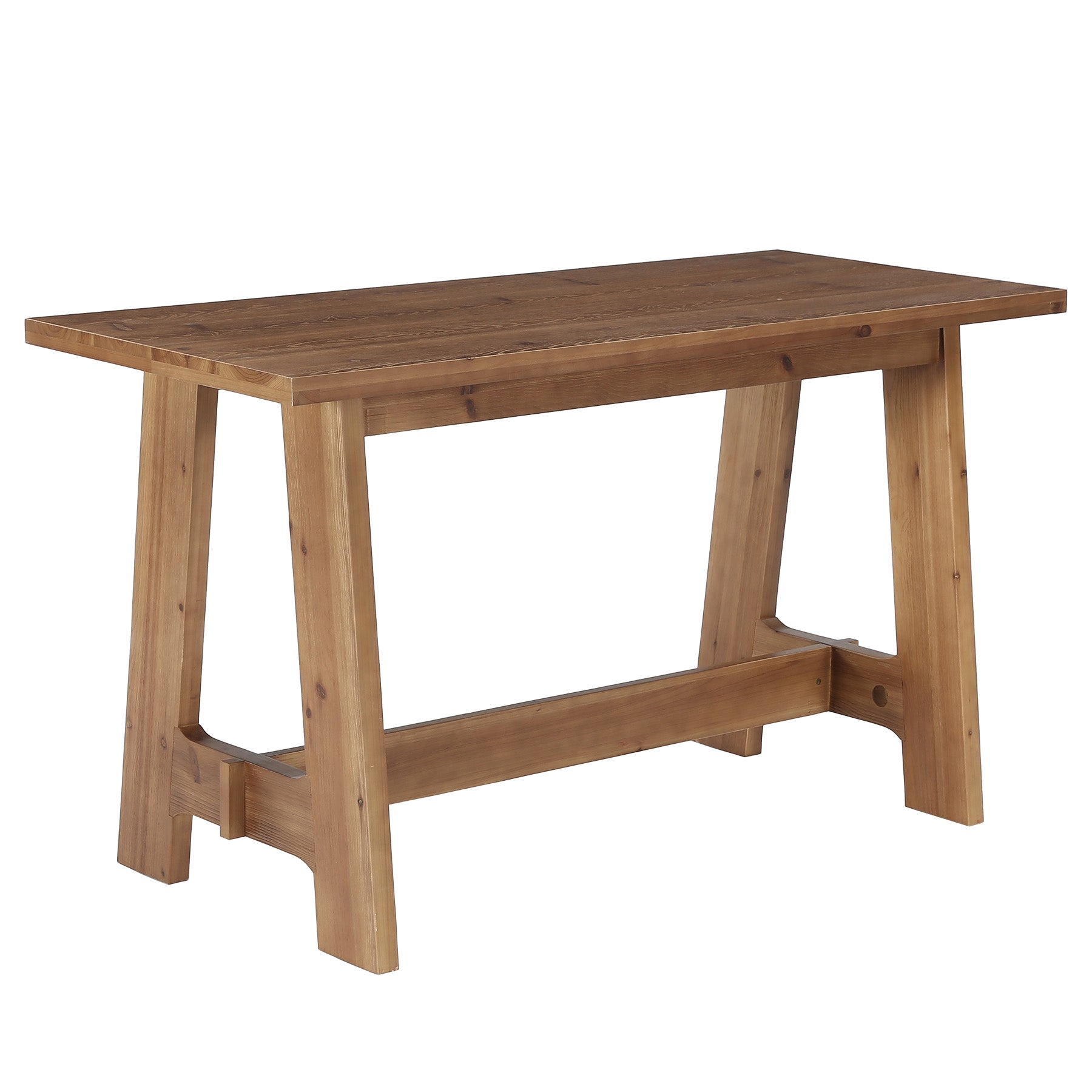 63" Solid Wood Bar Table, Rectangular Farmhouse Dining  Pub Table with A-Frame