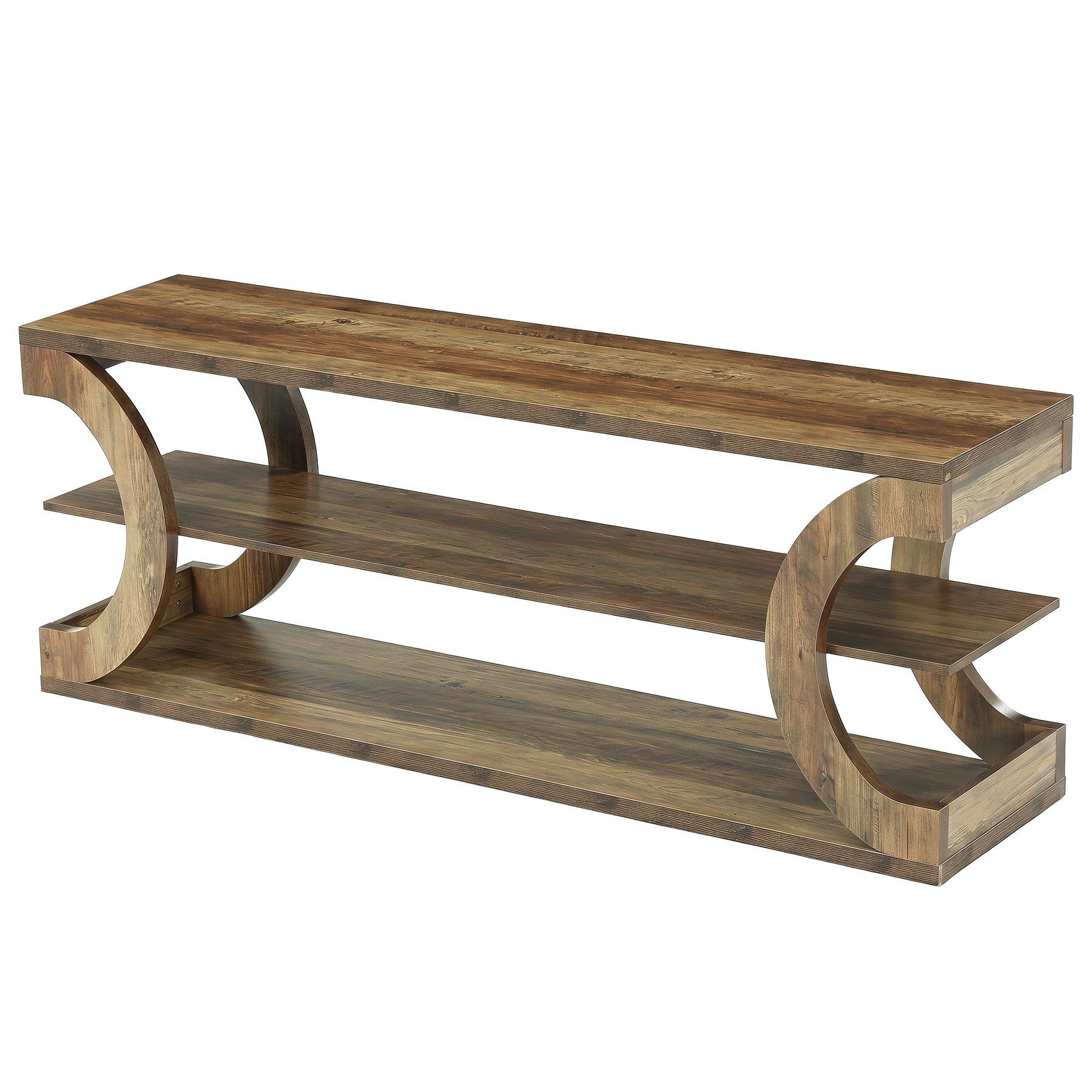 63" TV Stand for TVs up to 70", Farmhouse Entertainment Center with Shelves for Living Room