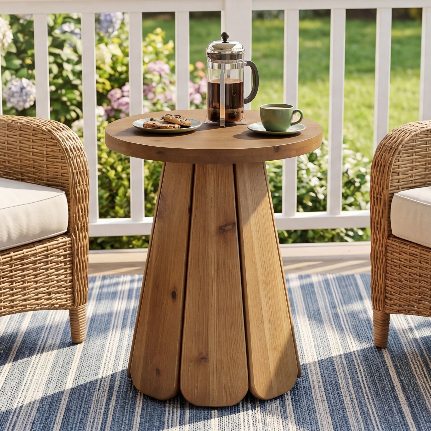 Tribesigns 19.69" Small Round End Table, Mid Century Accent Table for Living Room