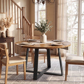 47" Solid Wood Dining Table, Farmhouse Round Kitchen Table for 4-6 People 3