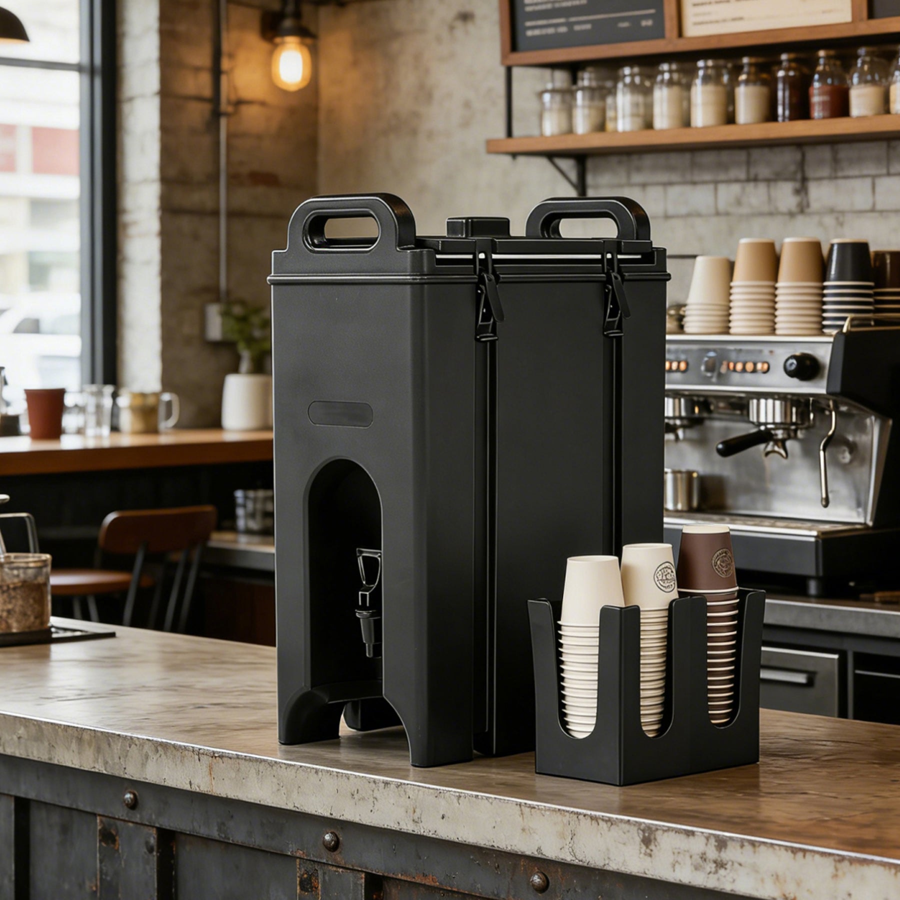 5 Gallon Insulated Beverage Dispenser - Commercial Hot & Cold Drink Server