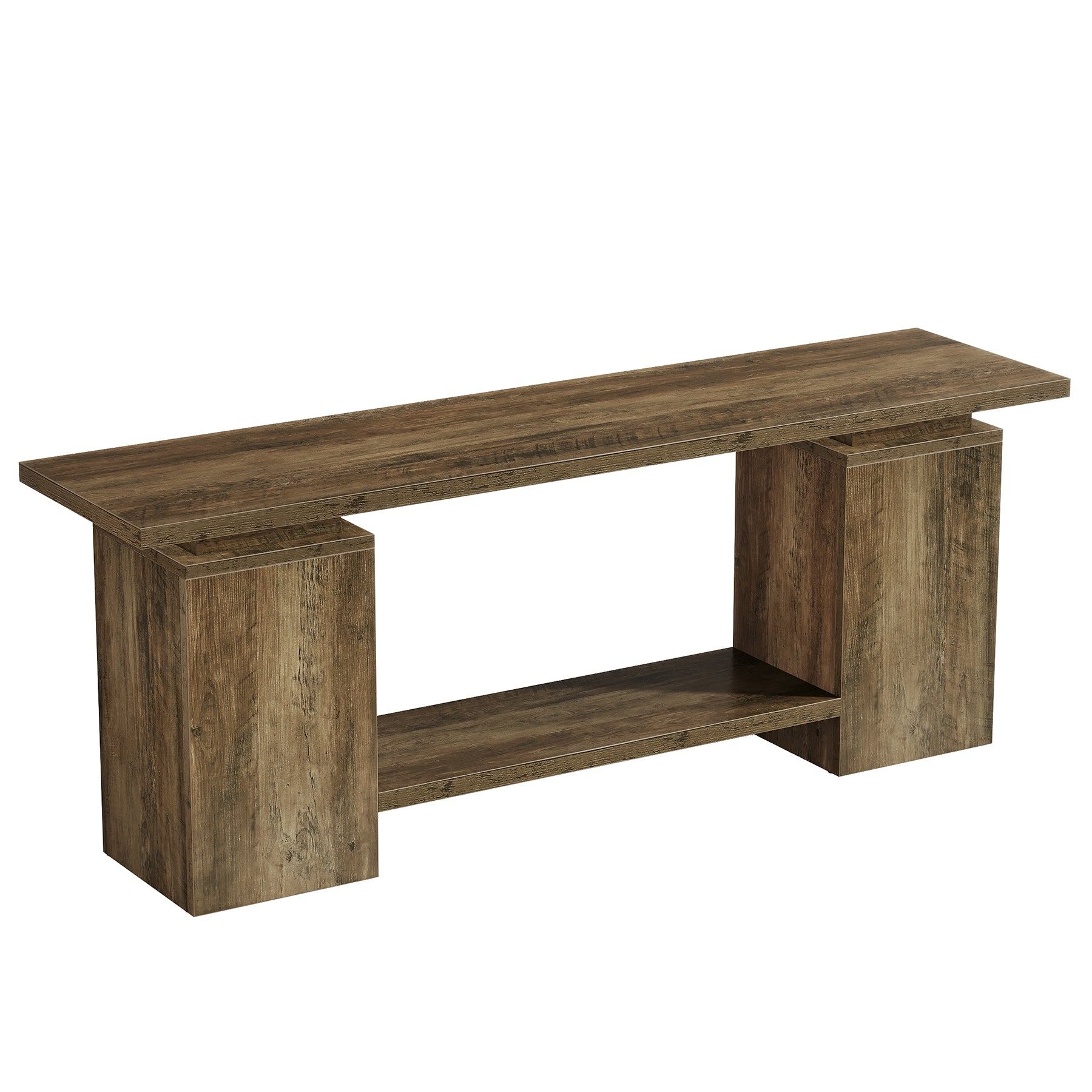 63" Farmhouse TV Stand for up to 65" TVs, Rustic Wood Media Console with Open Shelf, Heavy-Duty Entertainment Center