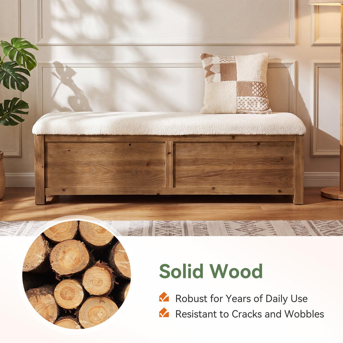 55" Lift Top Storage Bench, Hidden Storage, Wooden End of Bed Entryway Bench