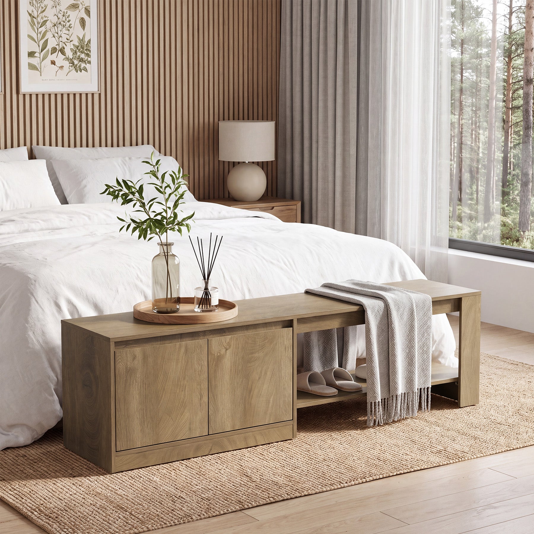 63" Entryway Shoe Bench with Cabinet and 2-Tier Open Shelves for Hallway