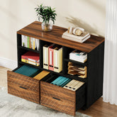 2-Drawer File Cabinet, Mobile Lateral Filing Cabinet with Shelves 3