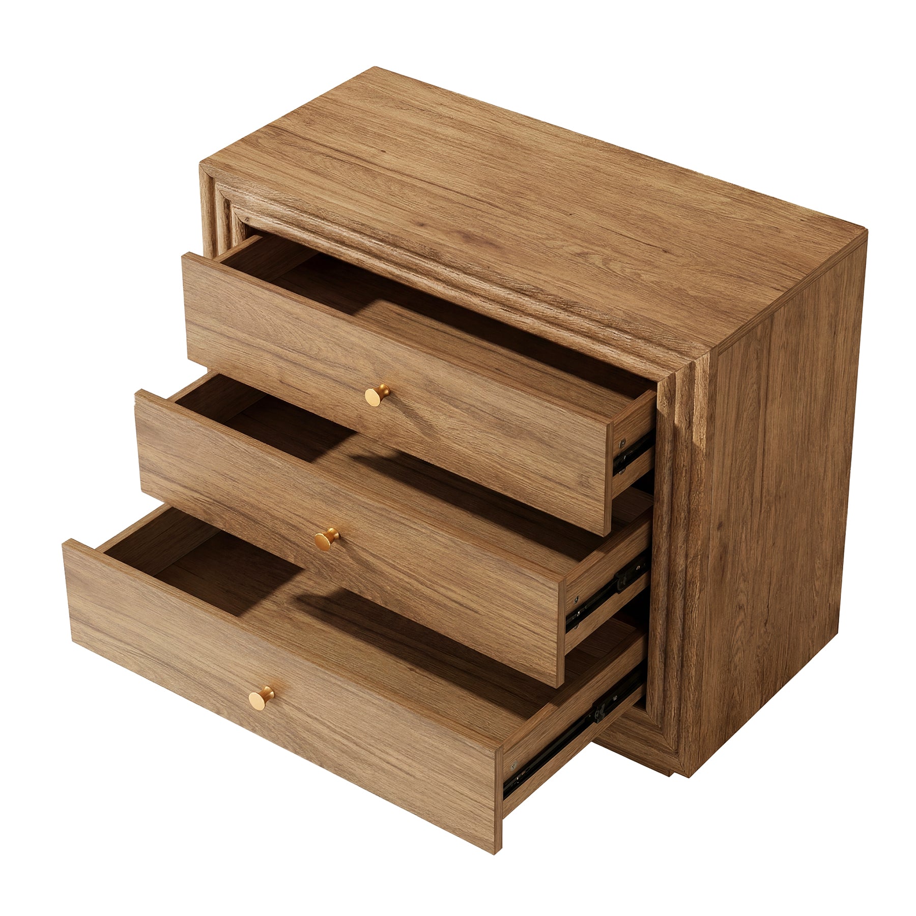 31.5" Oversized Nightstand, Farmhouse Bedside Table with 3 Drawers