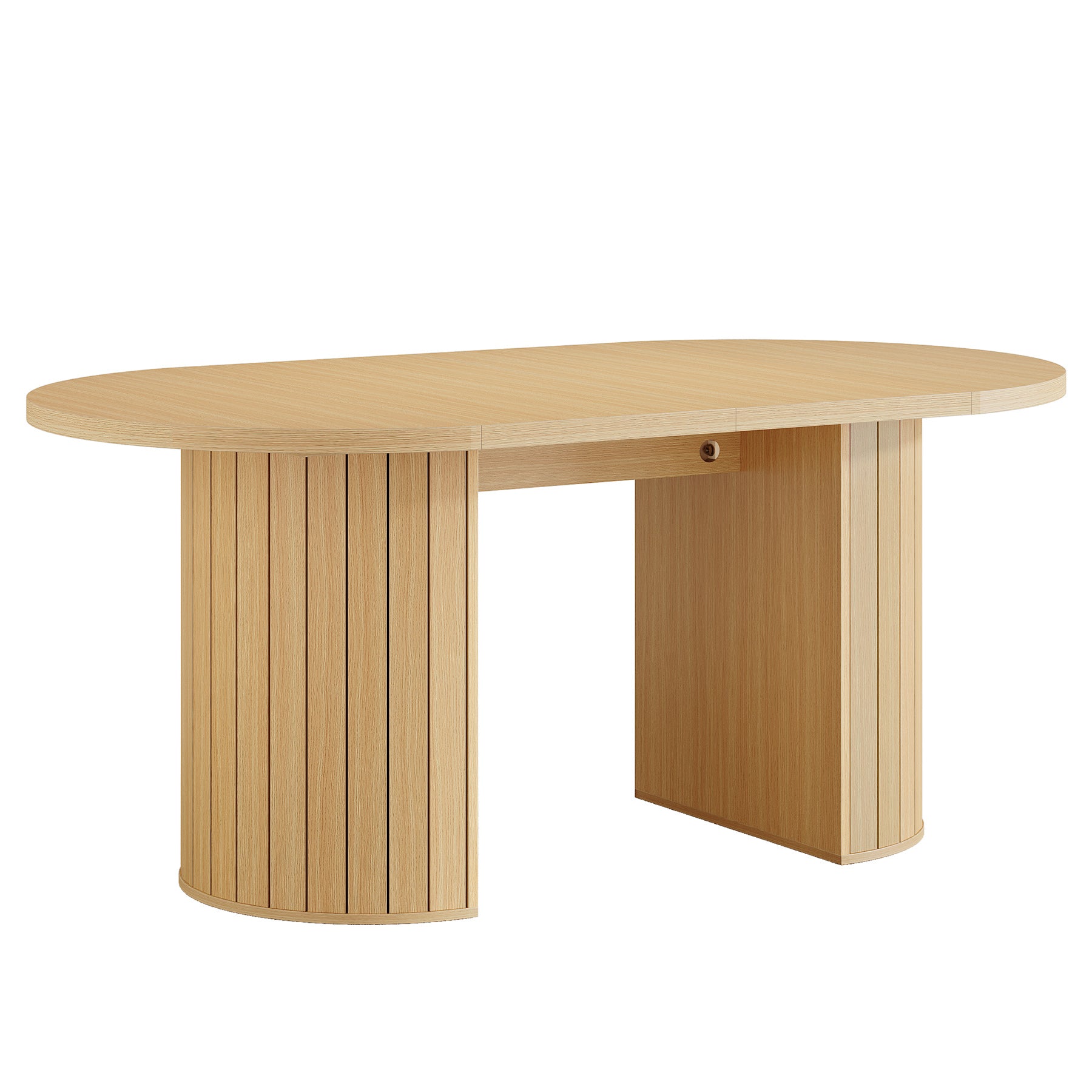 63" Dining Table for 4-6, Oval Dining Room Dinner Table for Kitchen