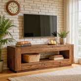 70.87" Solid Wood TV Stand, 2-Tier Entertainment Center for up to 80" TV 3