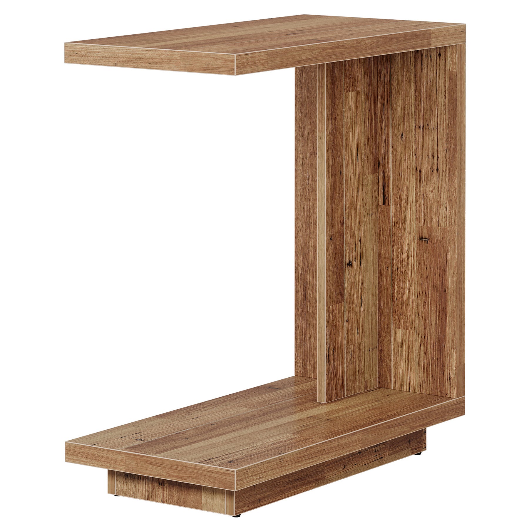 C-Shaped End Table, Wood Side Table Nightstand Bedside Table