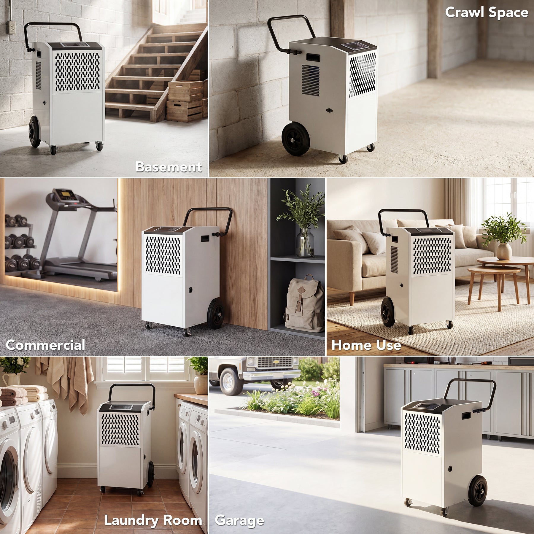 154 Pints Commercial Dehumidifier with Pump & Drain Hose for Up to 7000 Sq. Ft Large Spaces, Auto Defrost