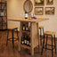 Square Bar Table with Storage, 35.4" H Pub Bar Table with 2 Open Shelves